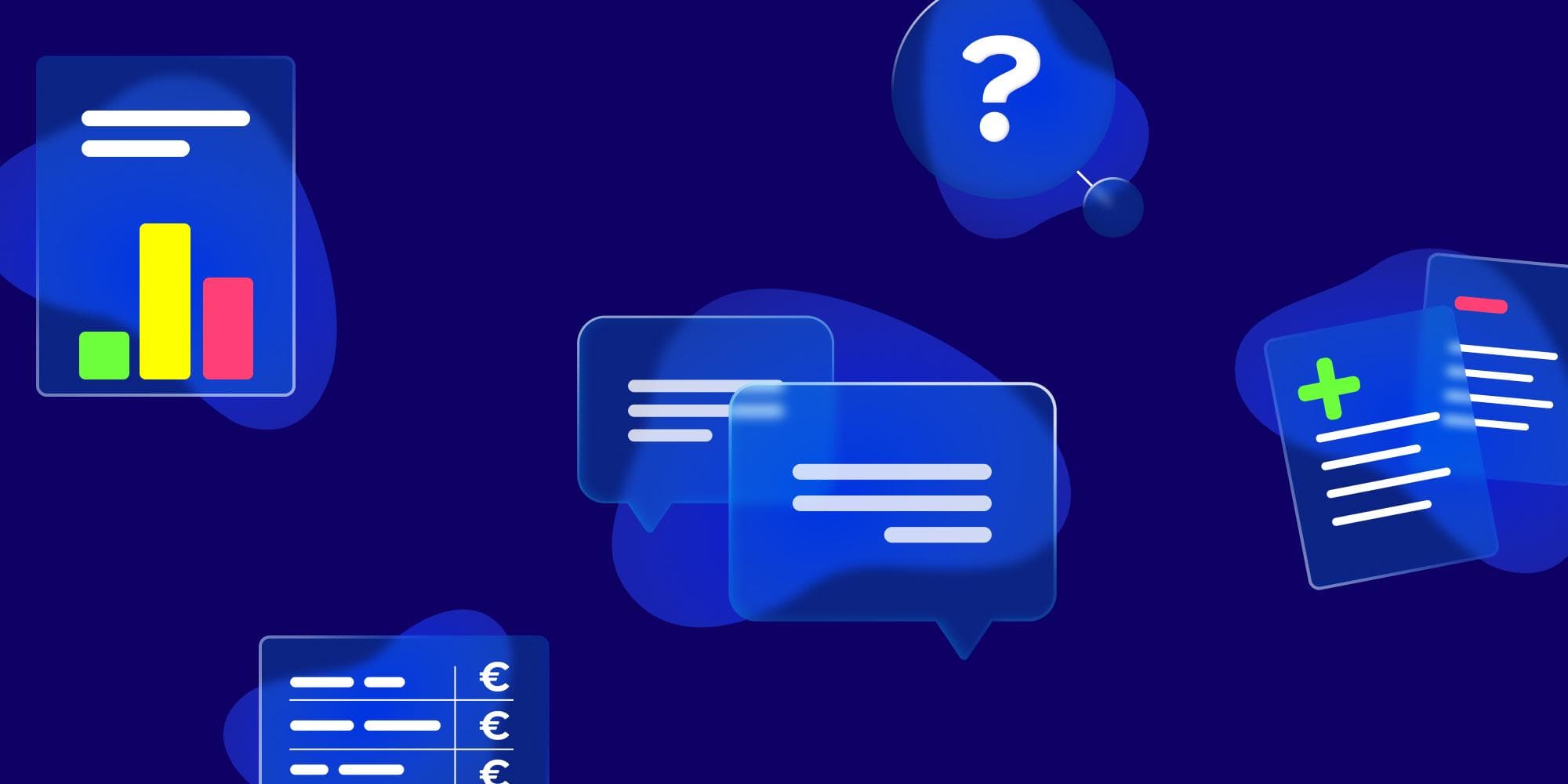 Graafinen kuvitus, jossa läpinäkyvät kuvakkeet hahmottavat läpinäkyvää yrityskulttuuria.